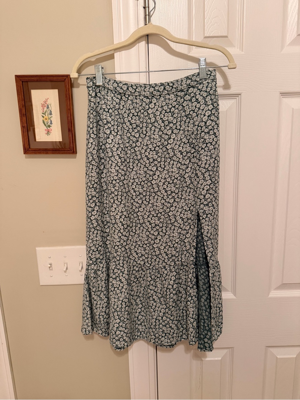 Abercrombie & Fitch Teal Floral Midi Skirt